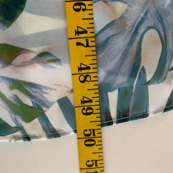 ELIZA J Dress 12 Midi Halter Floral Keyhole Button Neck Closure Ruffle Hem Lined - Picture 16 of 16